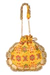 Shop_5elements_Mustard Beads, Tassels Avika Embroidered Potli _at_Aza_Fashions