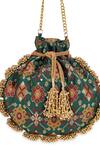 Buy_5elements_Green Beads, Tassels Avika Embroidered Potli 
