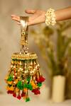 Buy_5elements_Gold Tassels, Beads Vanya Embroidered Potli Bag _at_Aza_Fashions