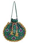 Buy_5elements_Green Beads, Studs, Tassels Avika Embroidered Potli _Online_at_Aza_Fashions