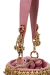 Shop_5elements_Pink Tassels, Beads Vihana Embroidered Potli Bag _Online_at_Aza_Fashions
