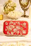 Buy_5elements_Red Embroidery, Beads Tavishi Clutch _at_Aza_Fashions