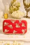 Shop_5elements_Red Embroidery, Beads Tavishi Clutch _at_Aza_Fashions