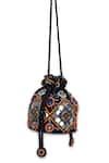 Buy_5elements_Black Beads, Mirrors Devanshi Potli Bag _Online_at_Aza_Fashions
