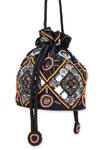 Shop_5elements_Black Beads, Mirrors Devanshi Potli Bag _Online_at_Aza_Fashions