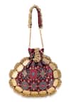 5elements Wine Beads, Zari Avika Embroidered Potli at Aza Fashions 5elements_Wine Beads, Zari Avika Embroidered Potli _at_Aza_Fashions