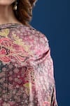 Tarun Tahiliani_Magenta Off-shoulder Floral Pattern Dress _Online_at_Aza_Fashions