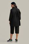 Shop_Neetiandmudita_Black Cotton Collared Placket Play Shirt _at_Aza_Fashions