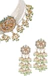 Shop_Tad Accessories_White Diamonds Gold Finish Imitation Kundan Necklace Set _at_Aza_Fashions