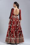 Shop Lashkaraa Red Velvet Sequins, Embroidery, Zari Sweetheart Neck Paisley Bloom Lehenga Set at Aza Fashions Shop_Lashkaraa_Red Velvet Sequins, Embroidery, Zari Sweetheart Neck Paisley Bloom Lehenga Set _at_Aza_Fashions