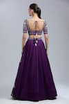 Shop_Swish By Dolcy And Simran_Purple Tassels, Beads, Embroidery Sweetheart Neck Lehenga Set _at_Aza_Fashions