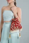 Buy_Nazaakat By Samara Singh_Red Embroidery, Tassels, Zari Hand Potli Bag _at_Aza_Fashions