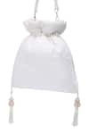 Shop_Nazaakat By Samara Singh_Off White Zari, Beads Hand Embroidered Potli Bag _at_Aza_Fashions