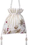 Buy_Nazaakat By Samara Singh_Off White Zari, Beads Hand Embroidered Potli Bag 