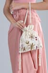 Nazaakat By Samara Singh_Off White Zari, Beads Hand Embroidered Potli Bag _Online