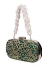 Buy_Nazaakat By Samara Singh_Green Embroidery Printed Banarsi Silk Clutch _Online_at_Aza_Fashions