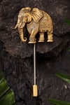 Shop_Cosa Nostraa_Gold Echoes Of Gajraaj Gift Ensemble _at_Aza_Fashions