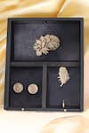 Shop_Cosa Nostraa_Gold Embroidery Plume Sonata Gift Set _at_Aza_Fashions