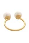 Dusala_Gold Plated Pearls Whisper Ring _Online_at_Aza_Fashions
