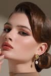 Buy_Dusala_Gold Plated Pearls Geometric Flair Earrings _at_Aza_Fashions