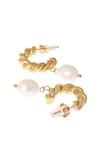 Dusala_Gold Plated Pearls Hoop Luxury Earrings _Online_at_Aza_Fashions