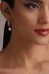Buy_Dusala_Gold Plated Pearls Hoop Luxury Earrings _Online_at_Aza_Fashions