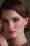Buy_Dusala_Gold Plated Pearls Knot Sophistication Earrings _at_Aza_Fashions