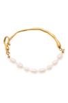 Shop_Dusala_Gold Plated Pearls Timeless Bracelet _at_Aza_Fashions