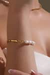 Dusala_Gold Plated Pearls Timeless Bracelet _at_Aza_Fashions