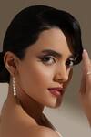 Buy_Dusala_Gold Plated Pearls Chain Flair Earrings _at_Aza_Fashions