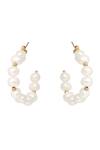 Shop_Dusala_Gold Plated Pearls Irregular Beauty Earrings _at_Aza_Fashions