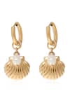 Shop_Dusala_Gold Plated Pearls Ocean Vibe Earrings _at_Aza_Fashions