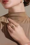 Shop_Dusala_Gold Plated Pearls The Boho Ring _Online_at_Aza_Fashions