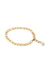 Dusala_Gold Plated Gemstones Pearl Anklet _Online_at_Aza_Fashions