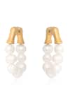 Dusala_Gold Plated Pearls On Earrings _Online_at_Aza_Fashions