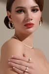 Shop_Dusala_Gold Plated Pearls On Earrings _Online_at_Aza_Fashions