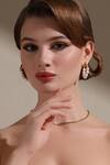 Buy_Dusala_Gold Plated Pearls On Earrings _at_Aza_Fashions
