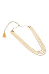 Dusala_Silver Plated 4 Strand Mala Necklace _Online_at_Aza_Fashions