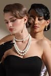 Dusala_Silver Plated Graduated Natural Pearl Necklace _at_Aza_Fashions