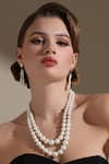 Dusala_Silver Plated Double Necklace _at_Aza_Fashions
