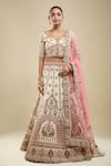 Buy Samyukta Singhania White Silk, Net Embroidery V-neck Geometric Lehenga Set at Aza Fashions Buy_Samyukta Singhania_White Silk, Net Embroidery V-neck Geometric Lehenga Set _at_Aza_Fashions
