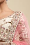 Samyukta Singhania White Silk, Net Embroidery V-neck Geometric Lehenga Set at Aza Fashions Samyukta Singhania_White Silk, Net Embroidery V-neck Geometric Lehenga Set _at_Aza_Fashions