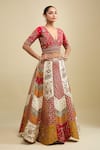 Shop_Samyukta Singhania_Multi Color Net Embroidery V-neck Lehenga Set _Online_at_Aza_Fashions