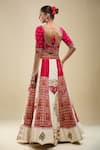 Samyukta Singhania_Ivory Net Embroidery V-neck Lehenga Set _Online_at_Aza_Fashions