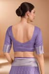 Samyukta Singhania_Lavender Zari Round Neck Woven Banarasi Satin Silk Saree With Blouse _Online_at_Aza_Fashions