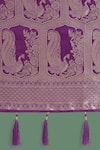 Buy_Samyukta Singhania_Purple Zari V-neck Woven Banarasi Silk Saree With Blouse 