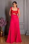 Buy_Ritika Verma_Pink Crystals, Sequins Square Neck Gulaabo Hand Embroidered Jumpsuit _at_Aza_Fashions