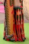 Swati Vijaivargie_Multi Color Silk V-neck Abstract Pattern Kurta Set _Online_at_Aza_Fashions