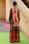 Shop_Swati Vijaivargie_Multi Color Silk V-neck Abstract Pattern Kurta Set _at_Aza_Fashions
