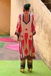 Shop_Swati Vijaivargie_Multi Color Silk Embroidery Mandarin Collar Abstract Pattern Kurta Set _at_Aza_Fashions